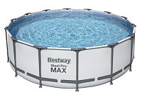 Nadzemní bazén kulatý Steel Pro MAX, kartušová filtrace, schůdky, plachta, průměr 4,27m, výška 1,22m