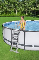 Nadzemní bazén kulatý Steel Pro MAX, kartušová filtrace, schůdky, plachta, průměr 4,27m, výška 1,22m