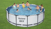 Nadzemní bazén kulatý Steel Pro MAX, kartušová filtrace, schůdky, plachta, průměr 4,27m, výška 1,22m