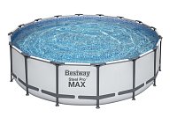 Nadzemní bazén kulatý Steel Pro MAX, kartušová filtrace, schůdky, plachta, průměr 4,88m, výška 1,22m
