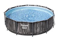 Nadzemní bazén kulatý Steel Pro MAX, kartušová filtrace, schůdky, průměr 3,66m, výška 1m