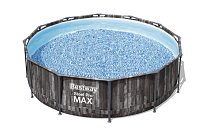 Nadzemní bazén kulatý Steel Pro MAX, kartušová filtrace, schůdky, průměr 3,66m, výška 1m