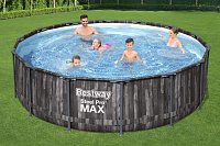 Nadzemní bazén kulatý Steel Pro MAX, kartušová filtrace, schůdky, plachta, průměr 4,27m, výška 1,07m