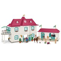 Velký dům se stájí, příslušenstvím a kloubovými figurkami