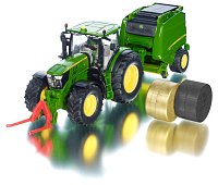 SIKU Farmer - Traktor John Deere + balíkovačka 1:32