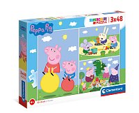 Puzzle 3x48 dílků - Peppa Pig