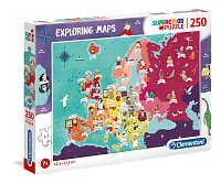 Puzzle 250 dielikov Mapa - Európa: osobnosti