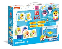 EDUkit - Baby Shark 4v1 (pexeso, 60 puzzle, domino, 6 kociek)