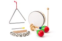 Musical set ( hand bell, tambourine, triangle, 2 maraca )