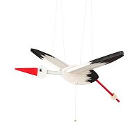 Flying stork white