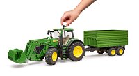 Farmer - traktor John Deere s předním nakladačem a sklápěcím přívěsem