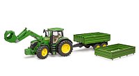 Farmer - traktor John Deere s předním nakladačem a sklápěcím přívěsem