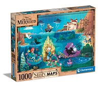 Puzzle 1000 dielikov Disney Mapa - Malá morská víla