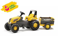 Šliapací traktor Rolly Junior s Farm vlečkou - žltý