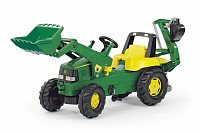 Šliapací traktor Rolly Junior John Deere s bagrom a nakladačom