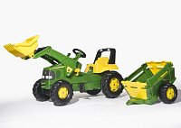 Šliapací traktor Rolly Junior John Deere s nakladačom a vlekom