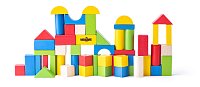 Toddler wooden blocks- colored 50 pcs - 2,5 cm