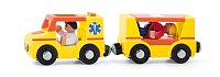 Car set for train - Ambulance, 4 pcs