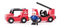 Car set for train - Firefighters, 4pcs