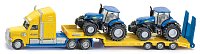 SIKU Super - Ťahač s vlekom a 2 traktormi New Holland 1:87