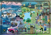 Puzzle 1000 dielikov - Disney mapa 101 dalmatíncov