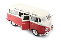 Maisto - Volkswagen Van Samba, Bílo/červená 1:25