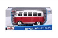 Maisto - Volkswagen Van Samba, Bílo/červená 1:25
