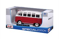 Maisto - Volkswagen Van Samba, Bílo/červená 1:25