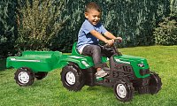 Šlapací traktor Ranchero s vlečkou, zelený