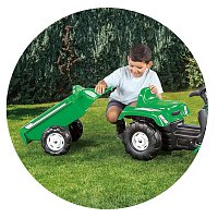 Šlapací traktor Ranchero s vlečkou, zelený