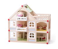 Doll house- 2 storey with balcony and accessories