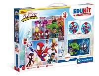 EDUkit - Spidey a jeho úžasní priatelia 4v1 (pexeso, 48 + 30 puzzle, 6 kociek)