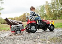 Šlapací traktor Rolly Junior RT s vlečkou červeno-šedý