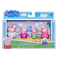 Prasiatko Peppa Pig rodinka ide spať, sada 4 figúrok, ass.