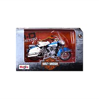 Maisto - HD - Motocykl - 1966 FLH Electra Glide, modro-bílá, série 44, 1:18