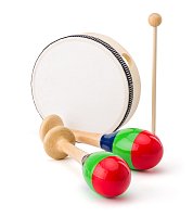 Muzikální set ( rolničky, tamburína/bubínek, triangl, 2 maracas)
