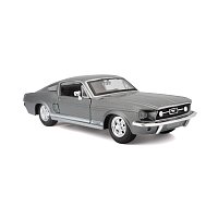 Maisto - 1967 Ford Mustang GT, metal šedá, 1:24