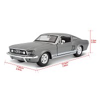 Maisto - 1967 Ford Mustang GT, metal šedá, 1:24