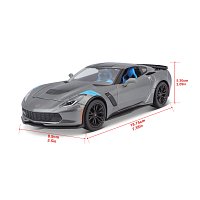 Maisto - 2017 Corvette Grand Sport, metal šedá, 1:24