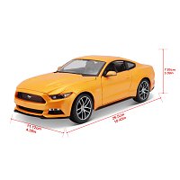 Maisto - 2015 Ford Mustang GT, metal oranžová, 1:18