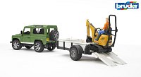 Konštrukčné autá - Land Rover s pásovým nakladačom JCB a postavičkou