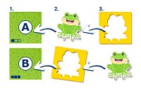 Puzzle se zvířátky, tvary-barva