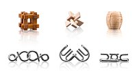 Wooden& Metal puzzle 6 in 1 set