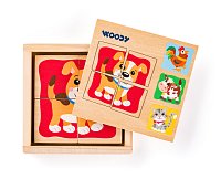 Minipuzzle - Zvířátka v dř. krabičce