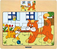Displ. 12ks - Puzzle na desce ´´Mašinka´´ - zvířata s mláďaty