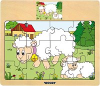 Displ. 12ks - Puzzle na desce ´´Mašinka´´ - zvířata s mláďaty