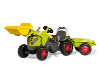 Šlapací traktor Rolly Kid Claas Axos s vlečkou a nakladačem