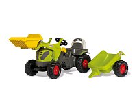 Šlapací traktor Rolly Kid Claas Axos s vlečkou a nakladačem