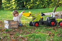 Šlapací traktor Rolly Kid Claas Axos s vlečkou a nakladačem