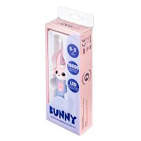 VITAMMY Bunny Sonický zubní kartáček pro děti s LED světlem a nanovlákny, 0-3 roky, růžový